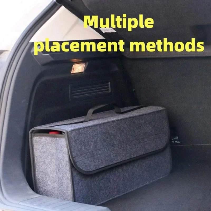 Large Anti Slip Compartment Boot Storage Organizer Tool Car Storage Bag Car Trunk Organizer Soft Felt Storage Box Accessories thumbnail 4