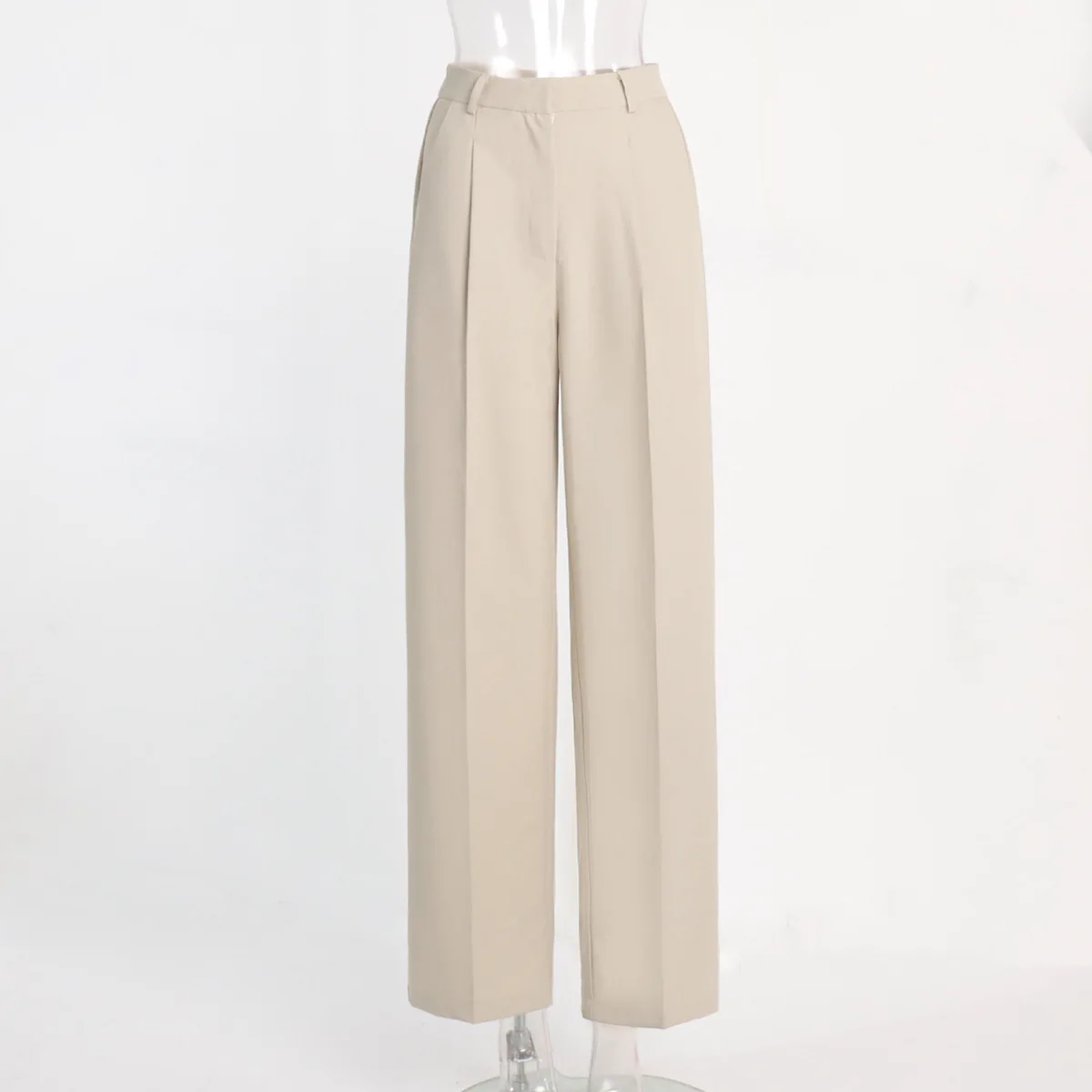Classic Formal Straight Leg Pants Spring and Summer Women's Versatile Casual Wear Loose Fit Office Tourism Darp Wide Leg Pants thumbnail 5