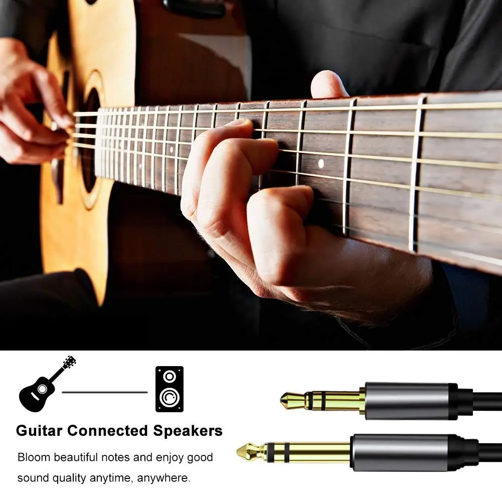 Stereo Aux Cable 3.5mm To 6.35mm 1/4 6.5 To 3.5 1/8 TRS Jack Audio Cord for Laptop Guitar Mixer Amplifier Speaker Home Theater thumbnail 3