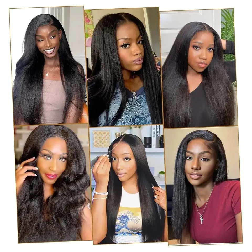 8-30Inch Remy Kinky Straight Human Hair Bundles With Lace Closure Yaki Straight Bundles Hair Weft With 4X4 Lace Frontal Closure thumbnail 6