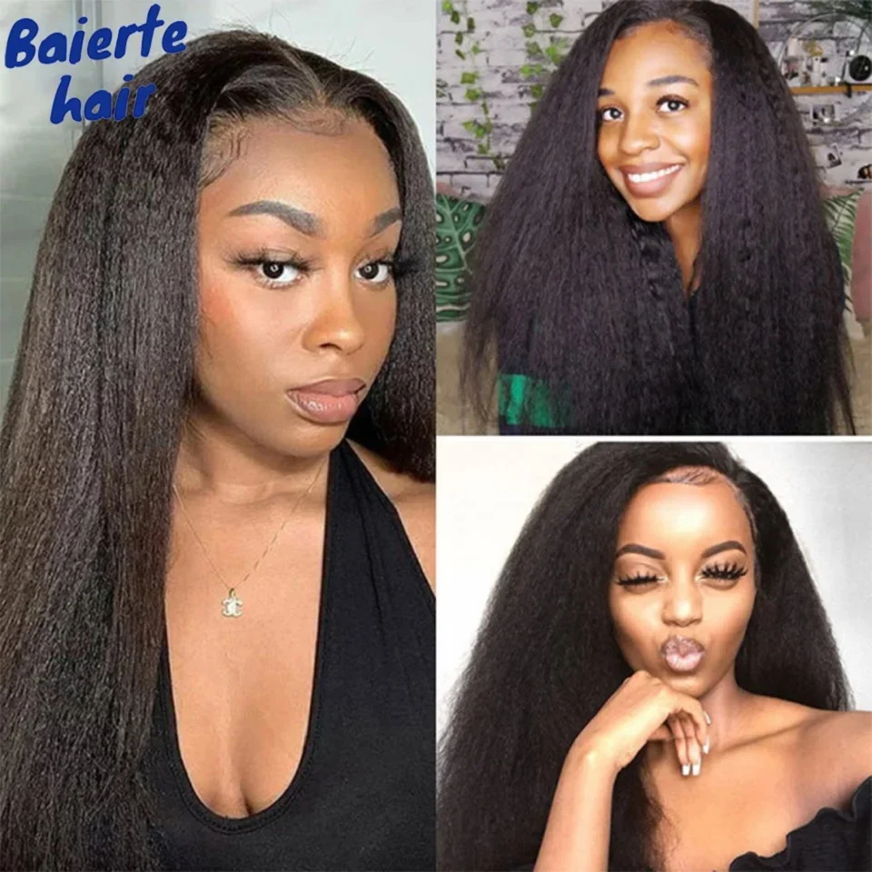 8-30Inch Remy Kinky Straight Human Hair Bundles With Lace Closure Yaki Straight Bundles Hair Weft With 4X4 Lace Frontal Closure thumbnail 2