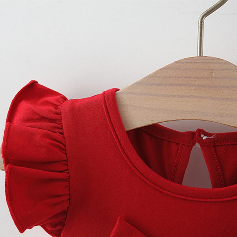 (0-3 Years Old) Summer Baby Girl Bow Flying Sleeves Princess Dress Girl Korean Edition Little Love Birthday Dress thumbnail 5