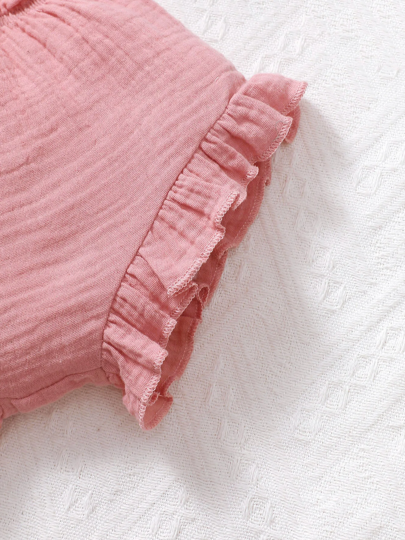 Newborn Baby Girl Dolid Color Simple Combed Cotton Outer Wear Baby Underwear Three Piece Set thumbnail 3