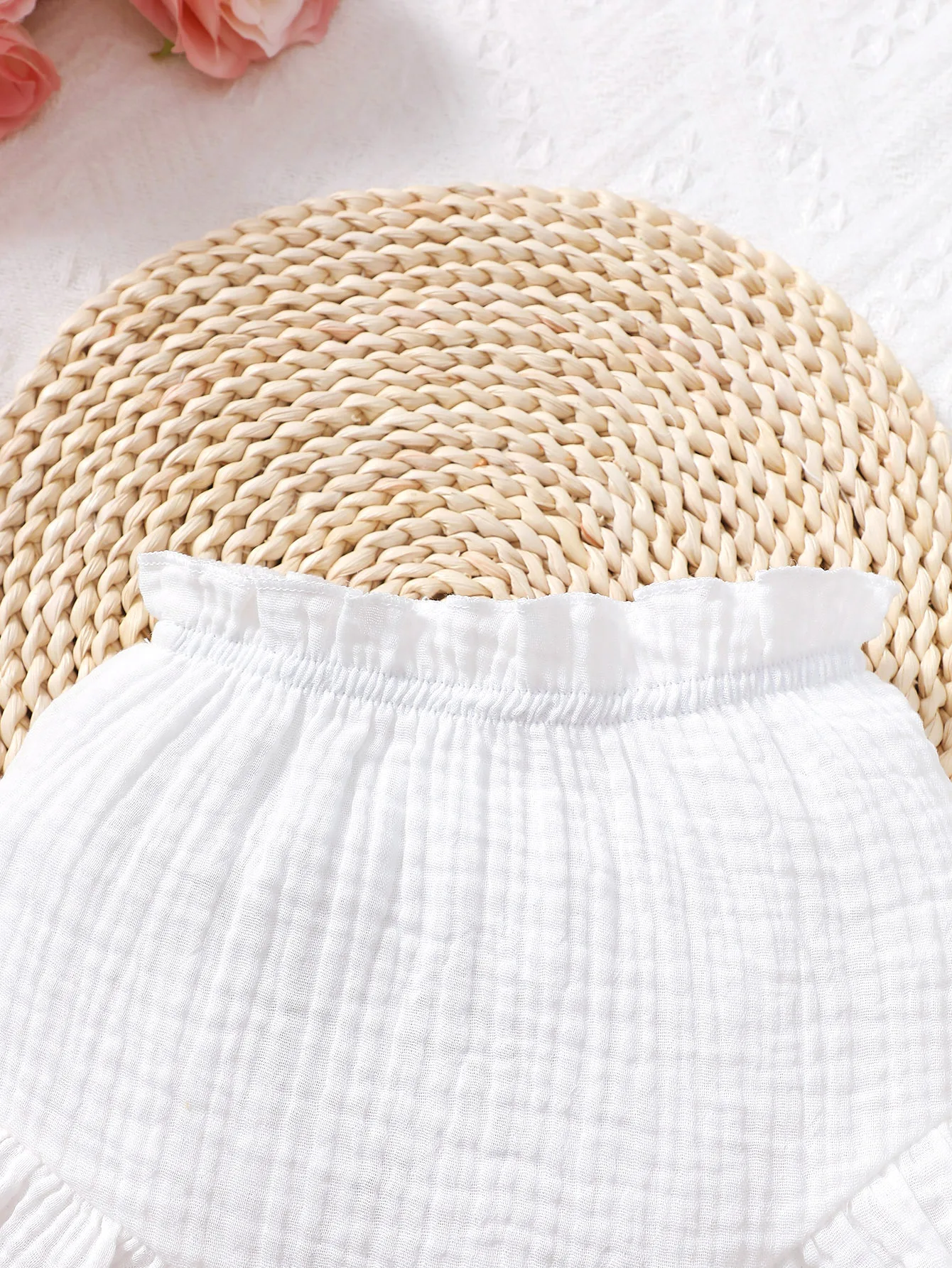 Newborn Baby Girl Dolid Color Simple Combed Cotton Outer Wear Baby Underwear Three Piece Set thumbnail 4