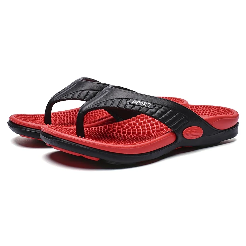 Massage Flip Flops for Men Summer Breathable Beach Shoes Sandals Men Luxury Flip Flops Breathable Plus Big Size Men Slippers 46 thumbnail 2