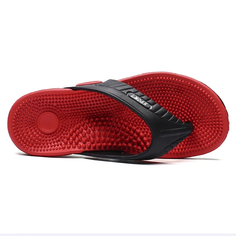 Massage Flip Flops for Men Summer Breathable Beach Shoes Sandals Men Luxury Flip Flops Breathable Plus Big Size Men Slippers 46 thumbnail 3
