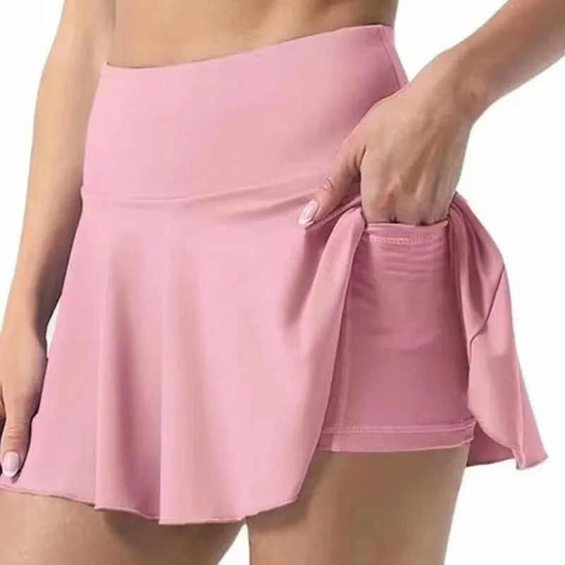 Summer Women Pleated Skirt Tennis Golf High Waisted Sport Fitness Shorts Quick Dry Athletic Running Short Gym Skort Pocket thumbnail 5