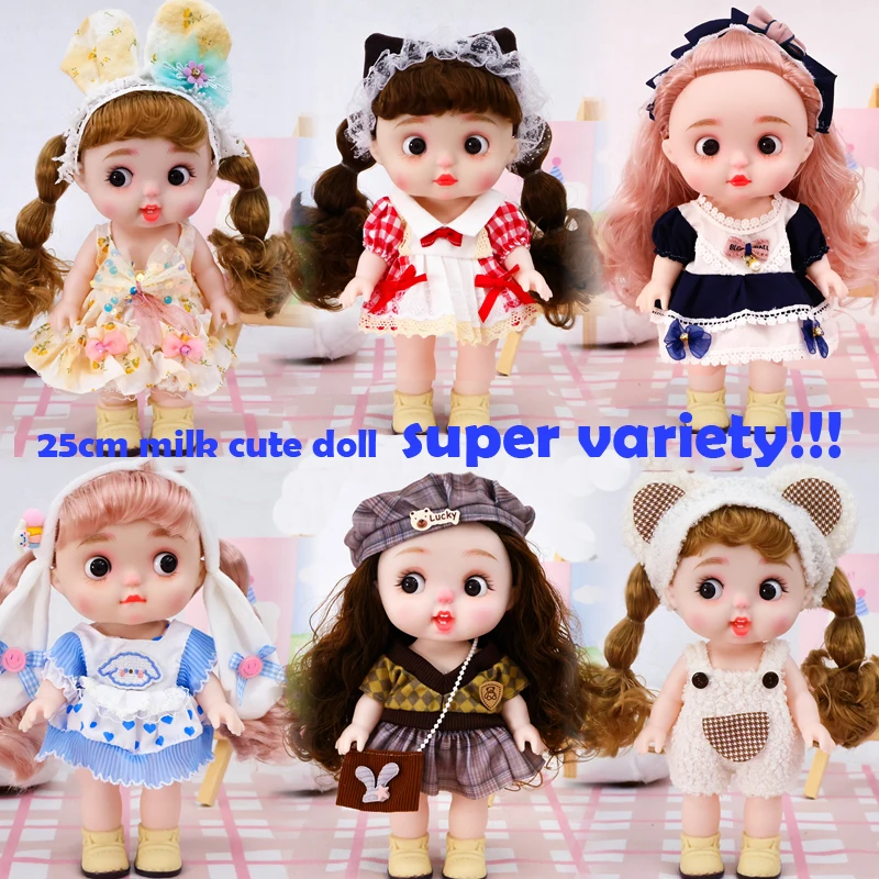 Dolls Toys Girl Doll Big Head Cute Baby Festival Gift Reborn Kids Dolls For Girls 25cm Playing House Fat Child Replacement Set thumbnail 3