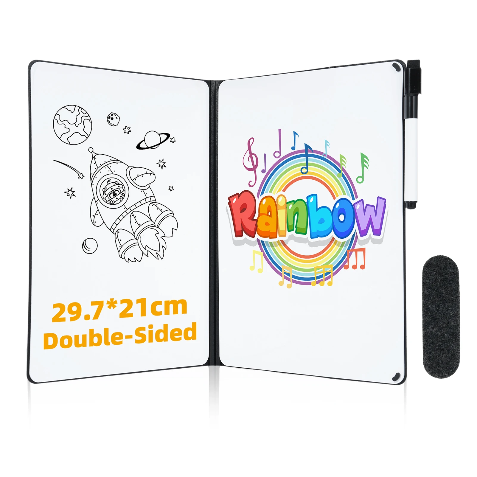 A4 Double Sided Dry Erase Boards Whiteboard Portable Writing Board with Marker & Foam Eraser For Students Home School thumbnail 5