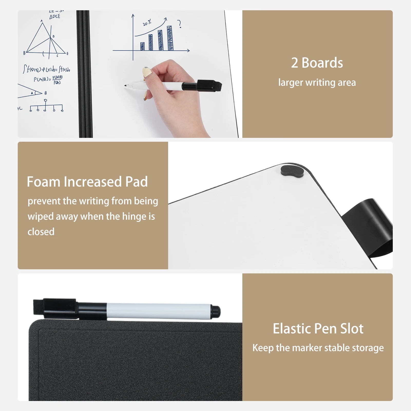 A4 Double Sided Dry Erase Boards Whiteboard Portable Writing Board with Marker & Foam Eraser For Students Home School thumbnail 6