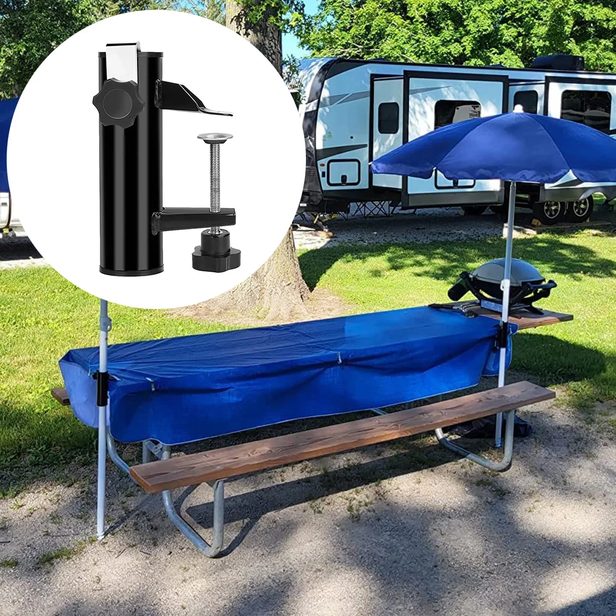 Courtyard sunshade umbrella fixing clip bracket balcony umbrella clip outdoor table fixing clip umbrella rack umbrella clip thumbnail 2