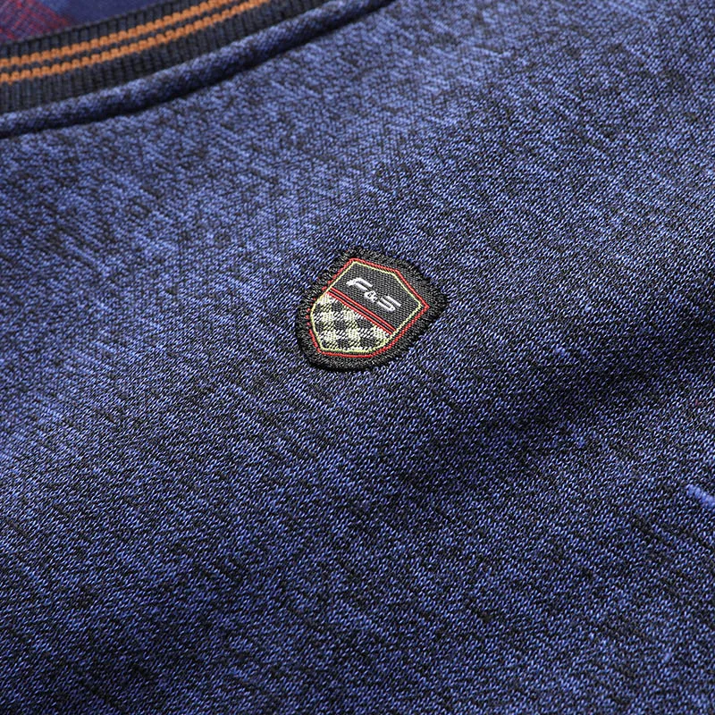 Vintage Plaid Sweater Pullover Men Thick Warm Knitwear Winter Autumn Clothing Patchwork Men's Fleeced Polo Collar Pullovers thumbnail 4