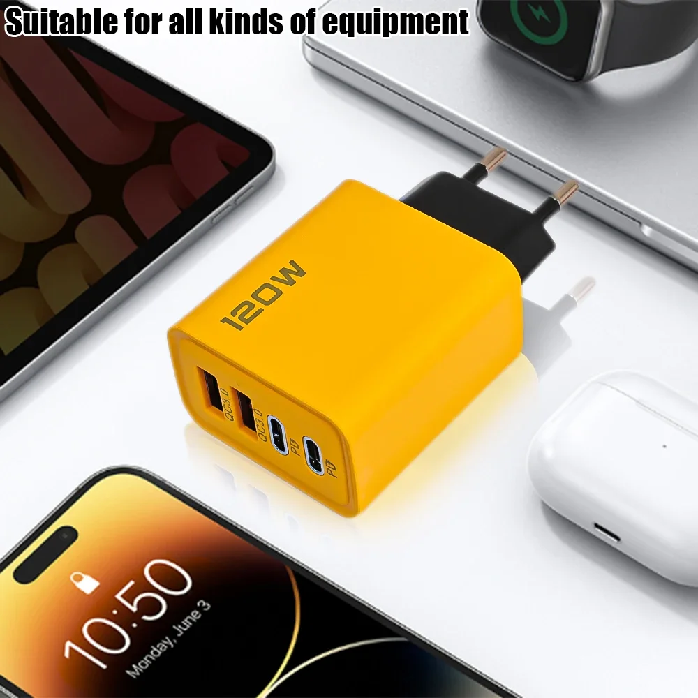 Dual PD USB Charger Wall Adapter QC3.0 120W Fast Charging Phone Chargers EU/US/UK Plug for Apple IPhone 15 pro Android Samsung thumbnail 6