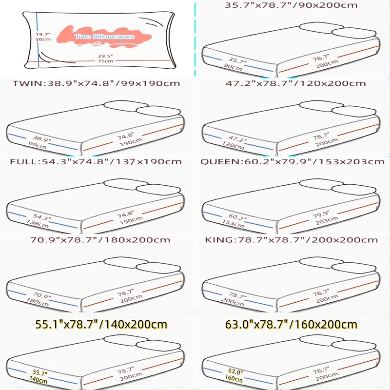 Kuup Polyester 3pcs Solid Color Queen Size Bedding Set - Fitted Sheet & Pillowcases with Elastic Band Mattress Cover thumbnail 2
