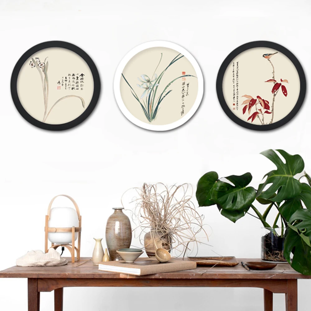 Round Photo Frame DIY Wooden Wall Mounted Hanging Picture Frame Weeding Gift Home Decor Murale 6-12inch thumbnail 3