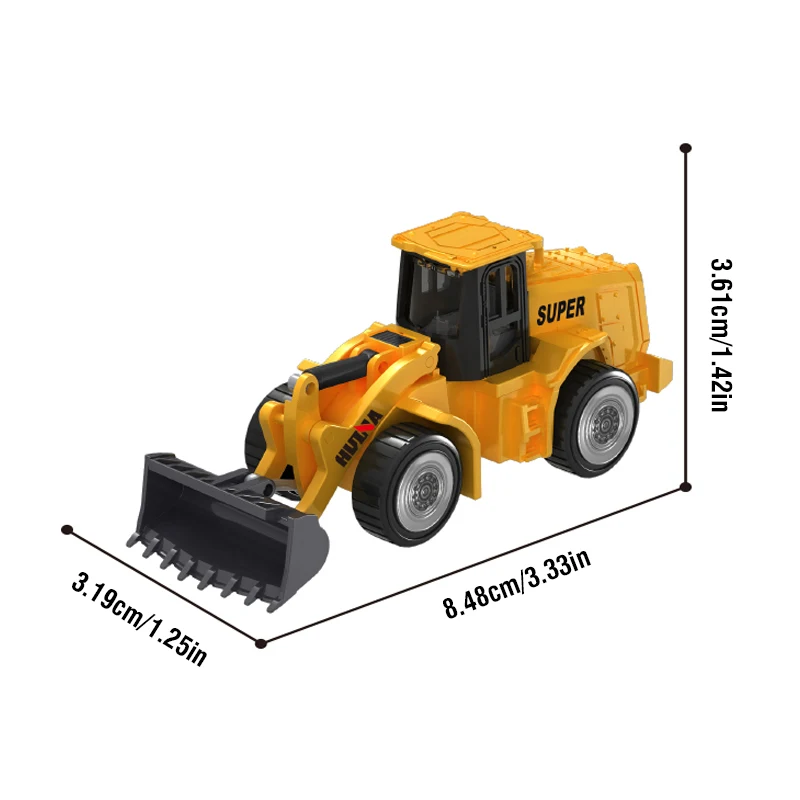 HUINA 1:80 Construction Alloy Diecast Car Model Forklift Roller Dumper Excavator Engineering Agitator Truck Toy Collection Gift thumbnail 6