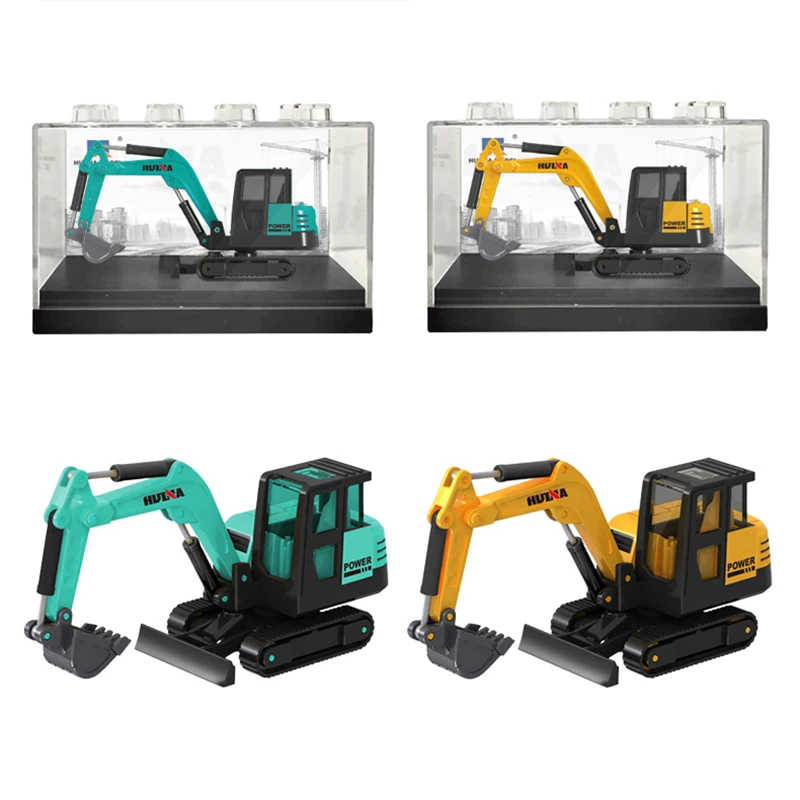 HUINA 1:80 Construction Alloy Diecast Car Model Forklift Roller Dumper Excavator Engineering Agitator Truck Toy Collection Gift thumbnail 5