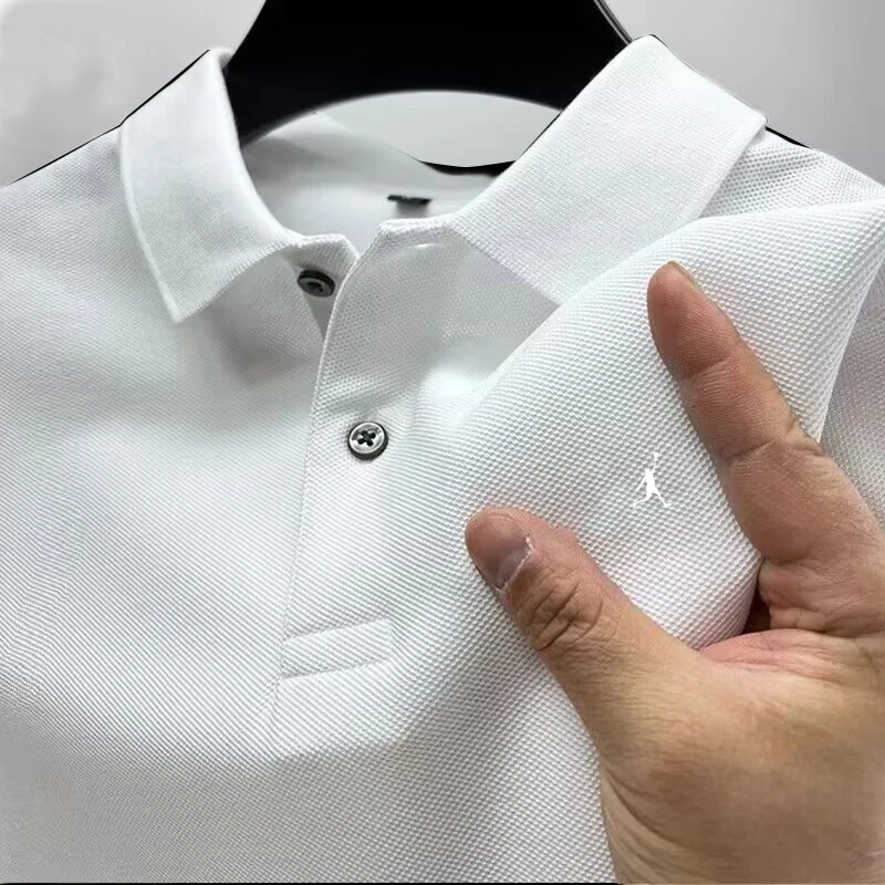 Lapel Short Sleeve Office Fashion New T-Shirt Classic Style POLO Shirt Man Summer Tops Business and Leisure Breathable Pullovers