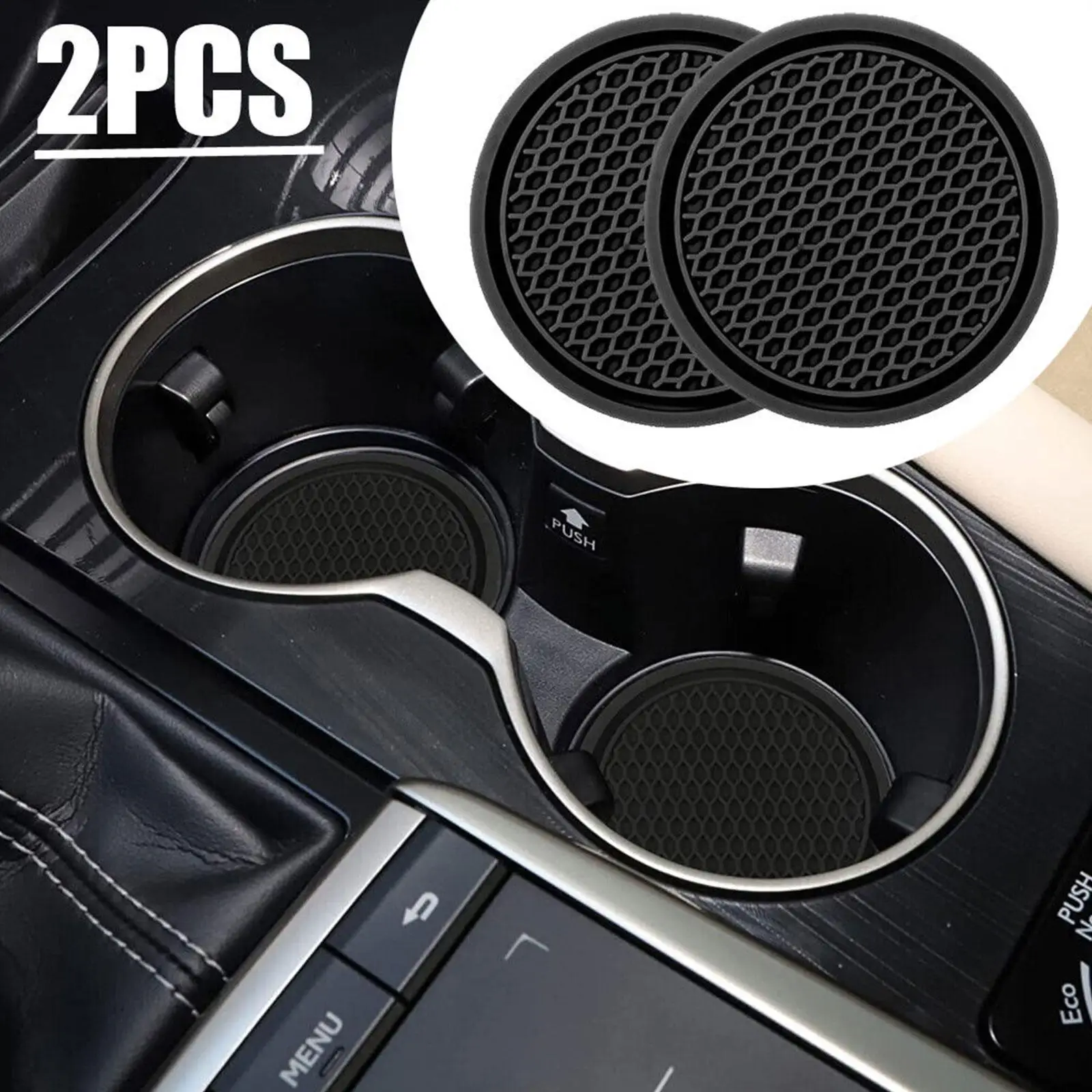Car Water Cup Pad Holders Non-slip Diamond Rhinestone Rubber Mat for Bottle Holder Coaster Auto Interior Anti-skid Cup Holders thumbnail 3