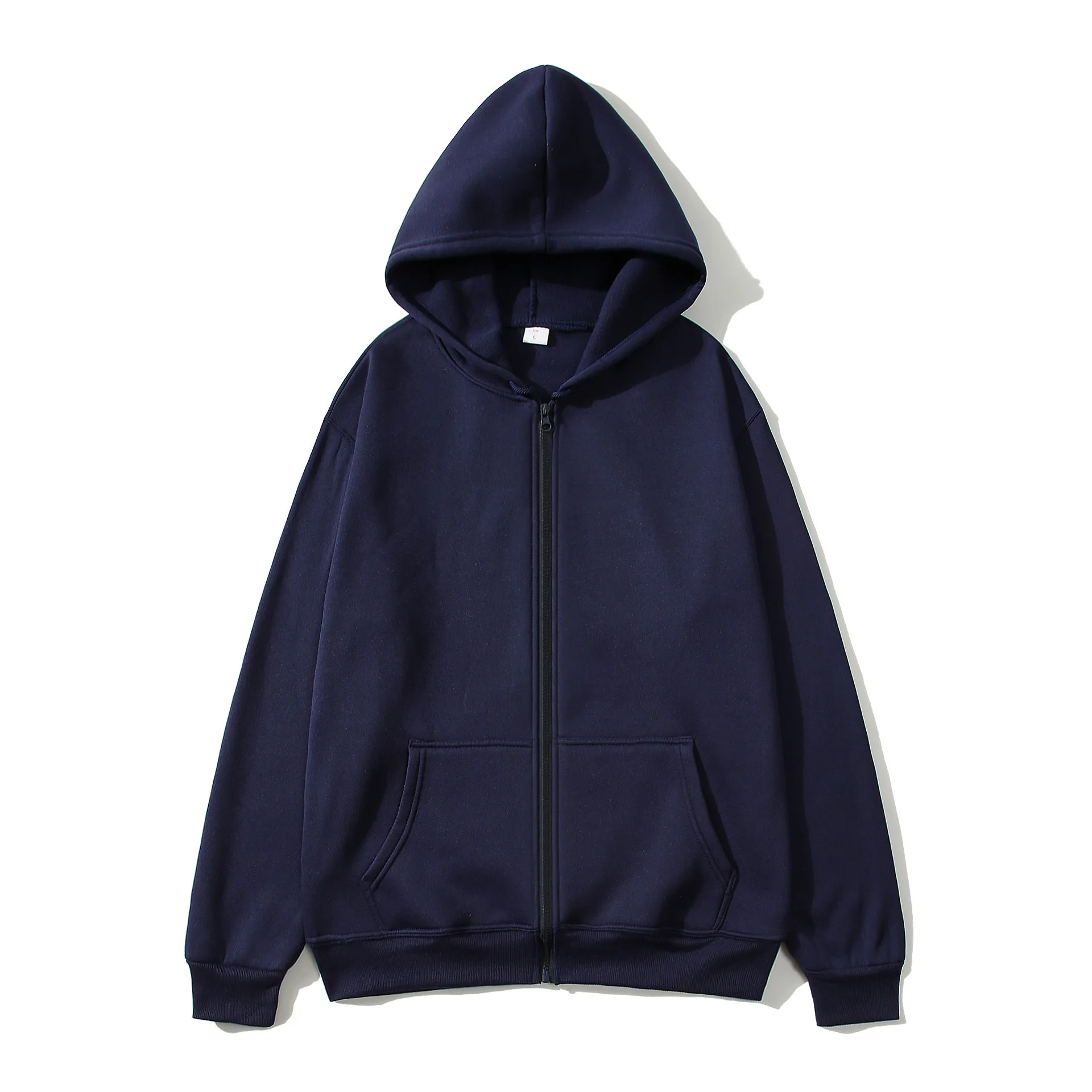 Autumn and winter women's zippered sweater Coat solid color hooded sweater cardigan casual sports jacket tops thumbnail 4