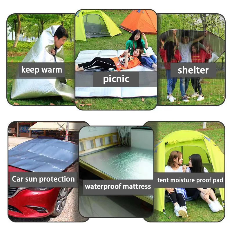 Aluminum Foil Moisture-proof Pad Outdoor Camping Waterproof Tent Footprint Portable Picnic Mat Lightweight HIking Sleeping Pad thumbnail 6