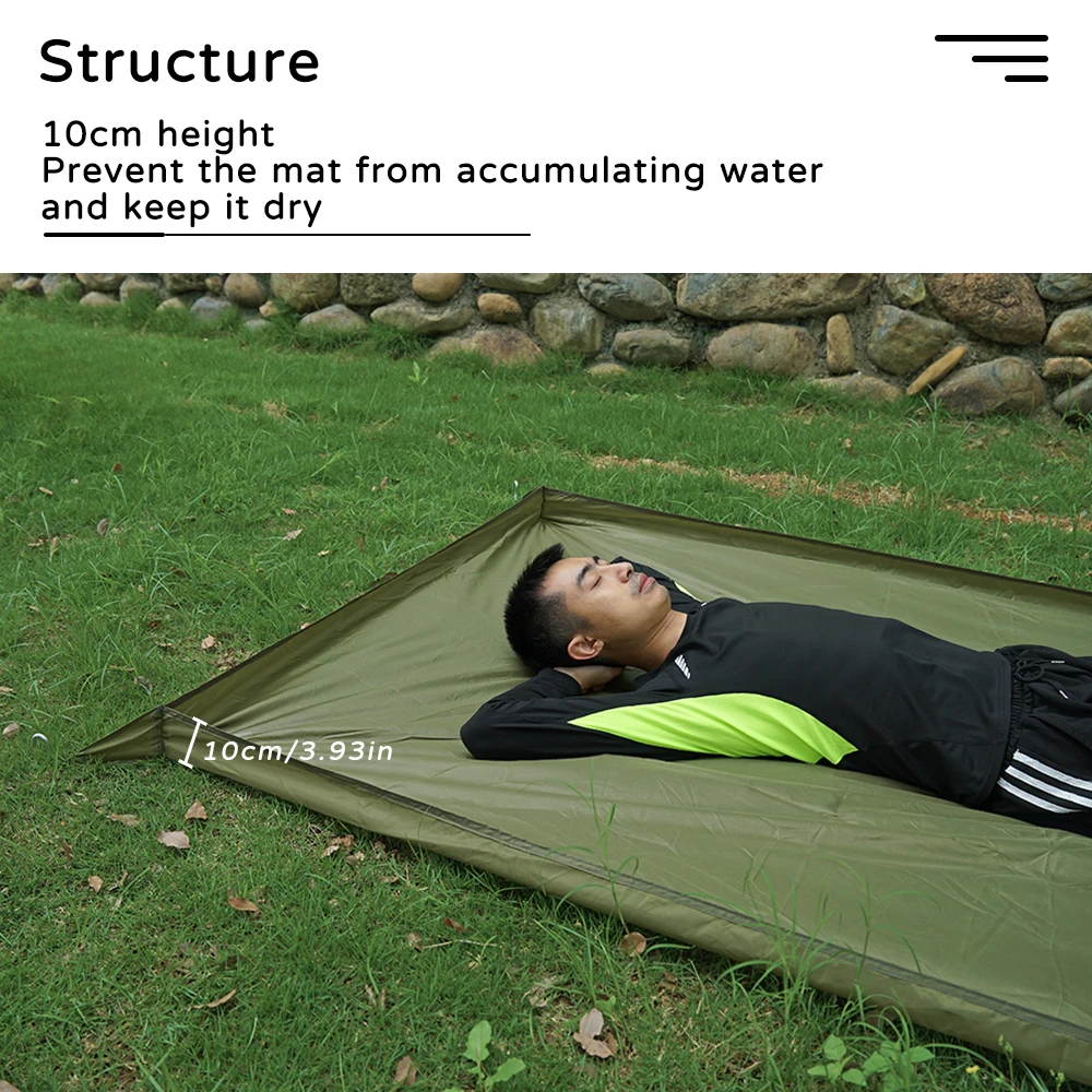 Ultralight Tent Footprint Bathtub 3D Picnic Mat Outdoor Camping Waterproof Ground Sheet 2.1x1.2 thumbnail 3