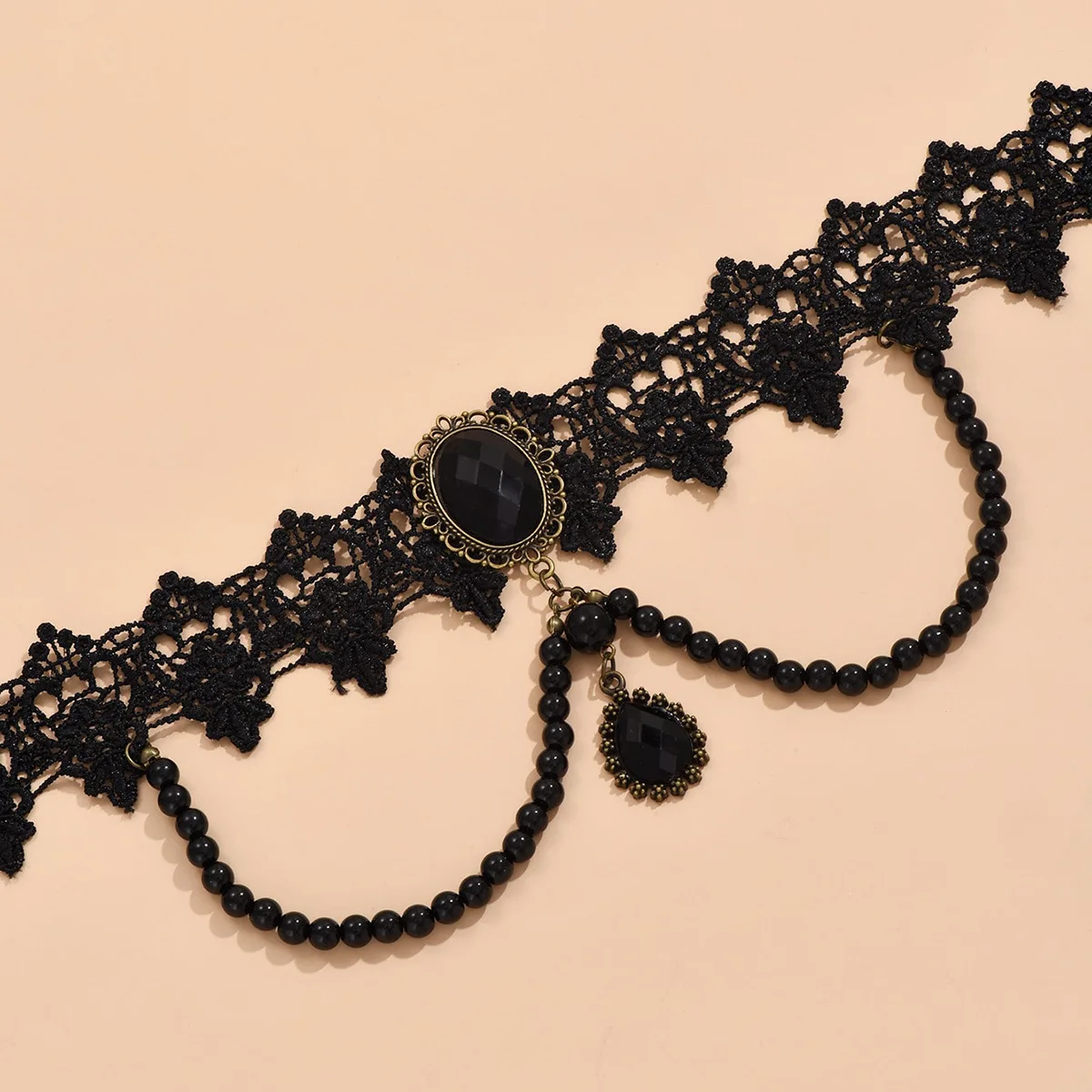 Vintag Classic Gothic Lace Choker for Women Black Crystal Pendant Charm Choker Necklaces Boho Clavicle Jewelry Christmas Gifts thumbnail 5