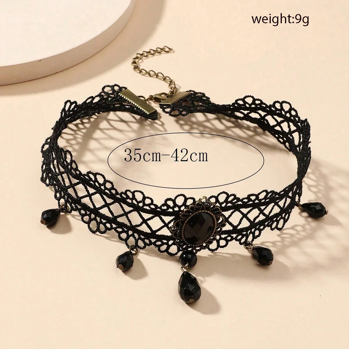 Vintag Classic Gothic Lace Choker for Women Black Crystal Pendant Charm Choker Necklaces Boho Clavicle Jewelry Christmas Gifts thumbnail 6