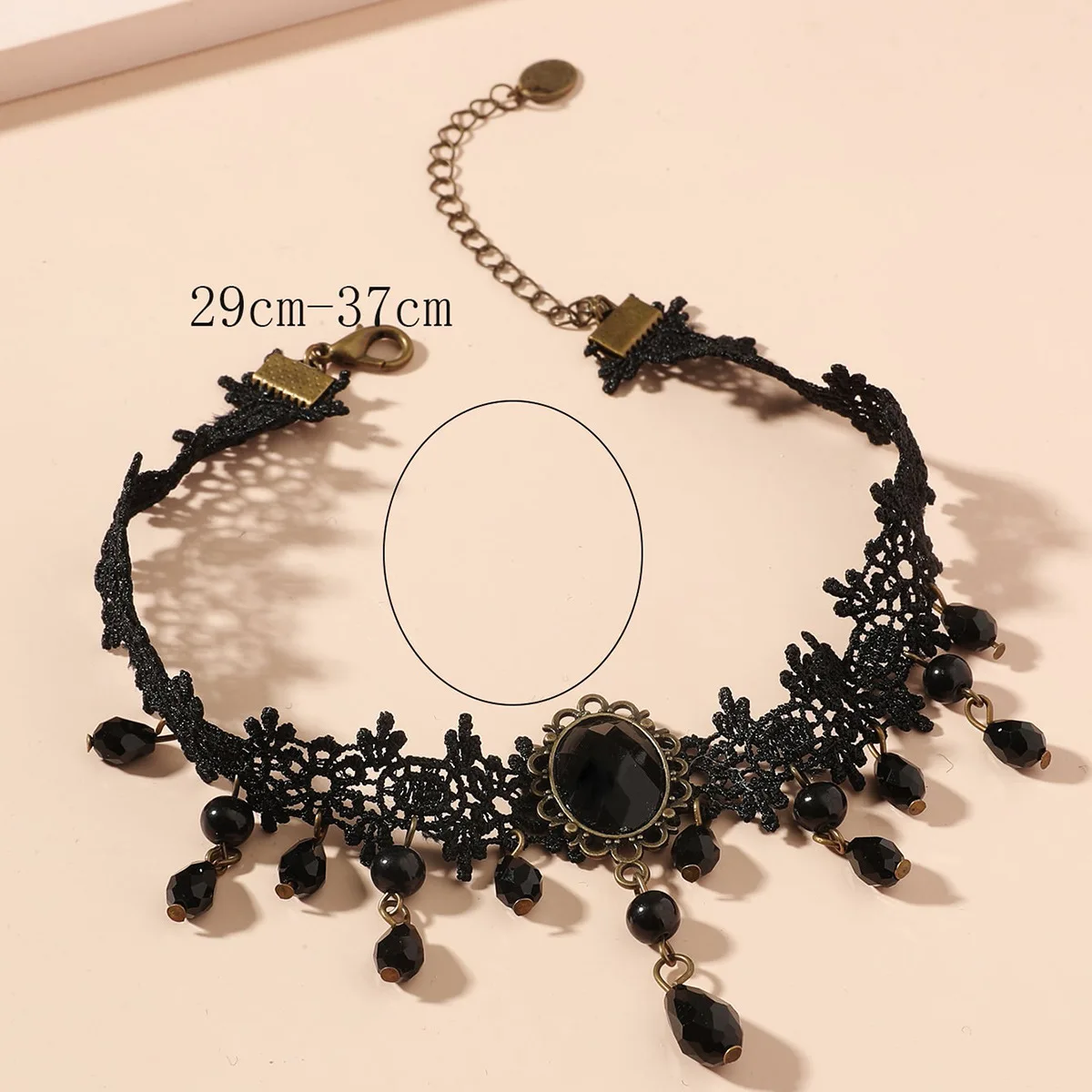 Vintag Classic Gothic Lace Choker for Women Black Crystal Pendant Charm Choker Necklaces Boho Clavicle Jewelry Christmas Gifts thumbnail 2