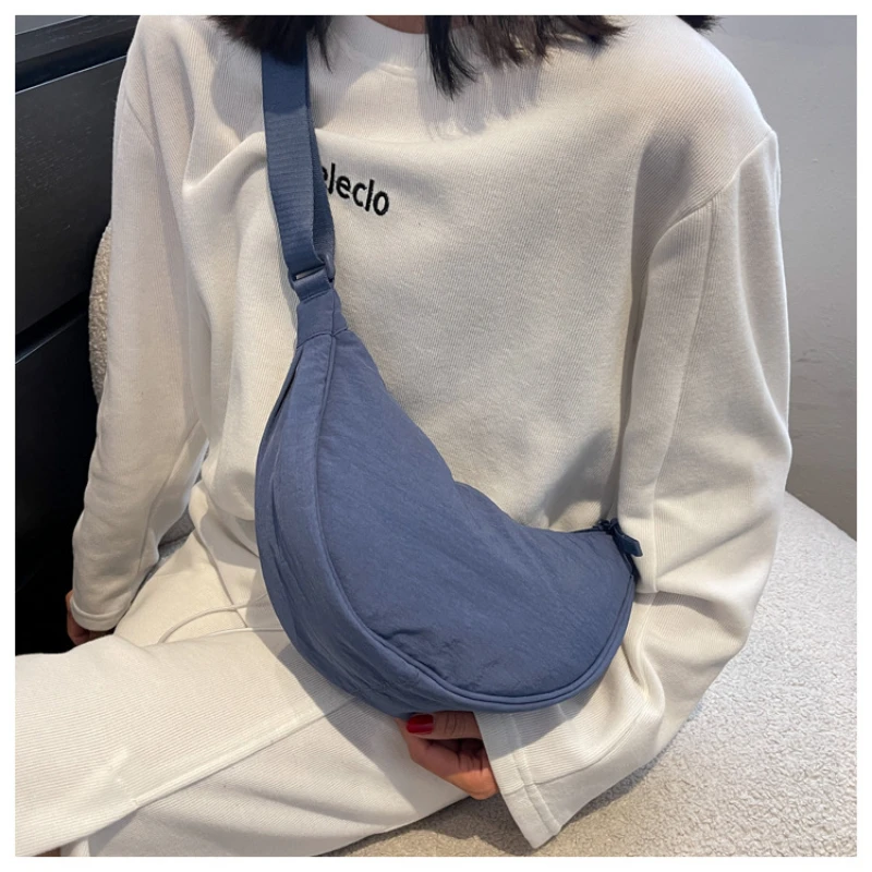 Casual Nylon Hobos Crossbody Bag for Women Shoulder Bag Woman Half Moon Chest Bags Tote Lady Travel Shopper Bag Female Purses thumbnail 3