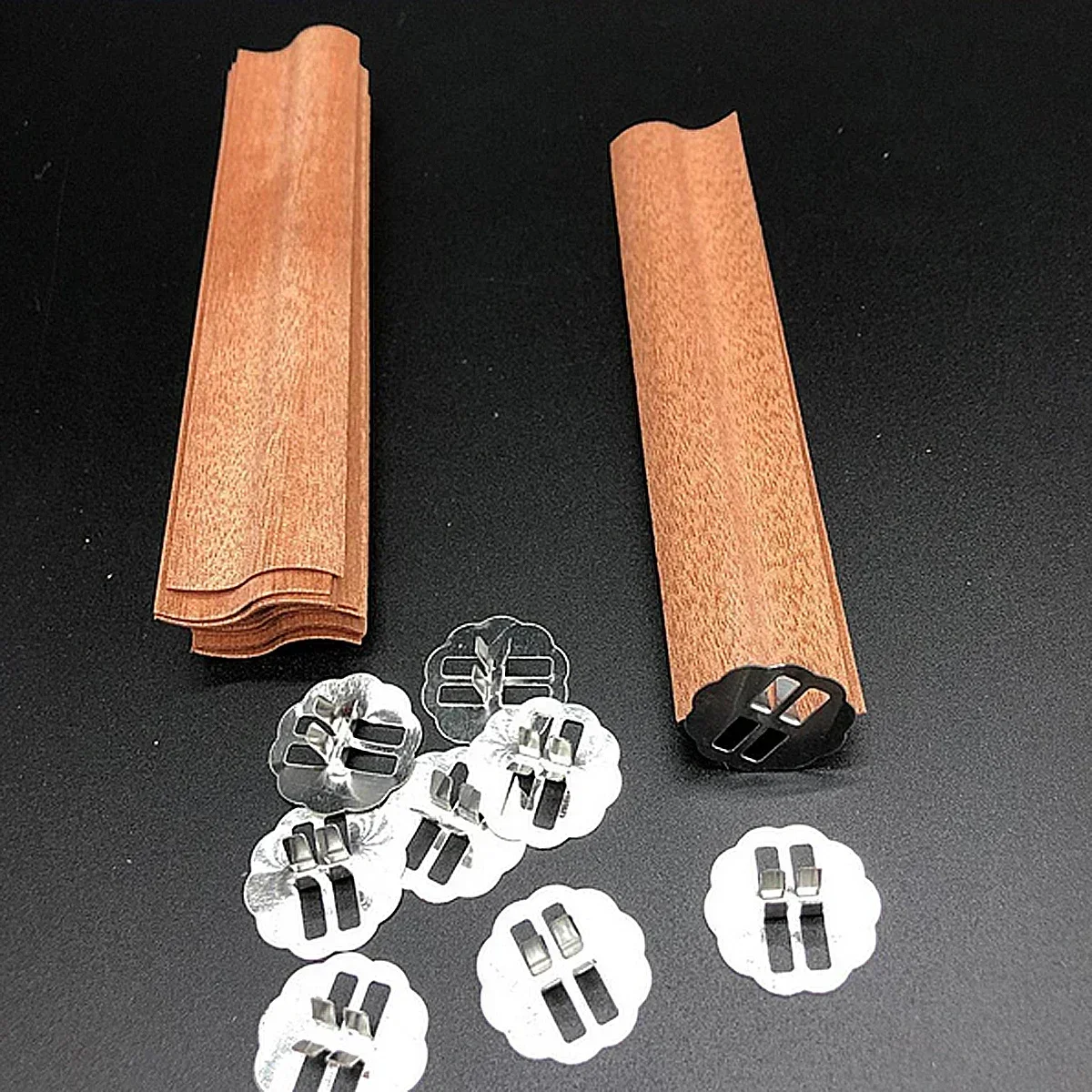 10pcs/set S-Shaped Wooden Candle Wicks Eco-friendly Smokeless Big Flame Wooden Wax Core & Base Clamp Candle Jar DIY Candle Kit thumbnail 4