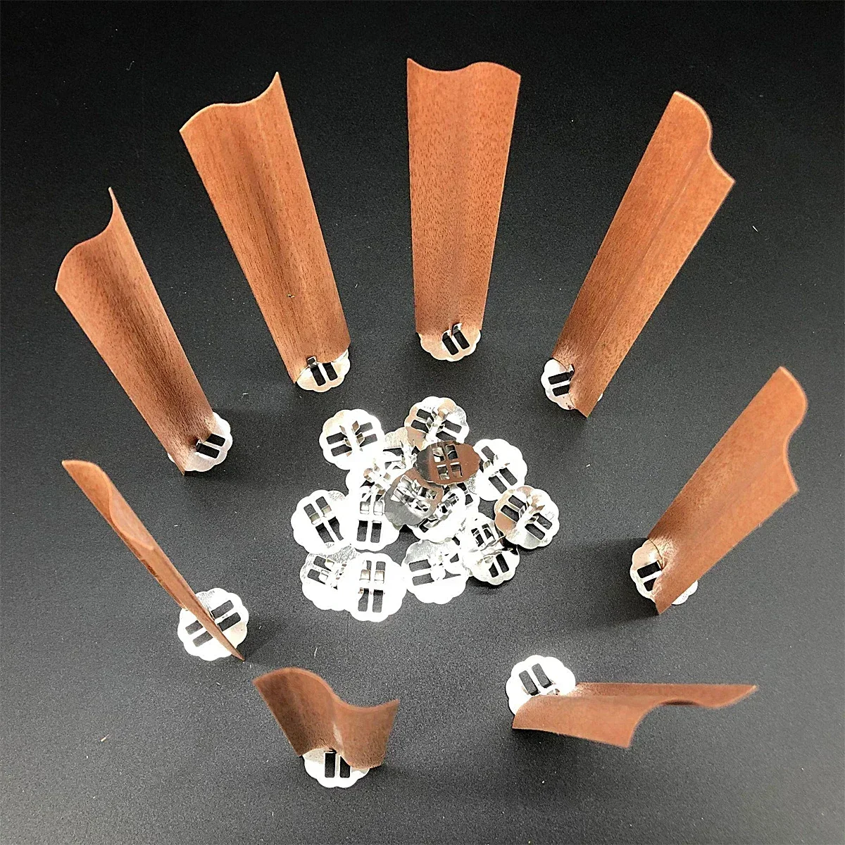 10pcs/set S-Shaped Wooden Candle Wicks Eco-friendly Smokeless Big Flame Wooden Wax Core & Base Clamp Candle Jar DIY Candle Kit thumbnail 2