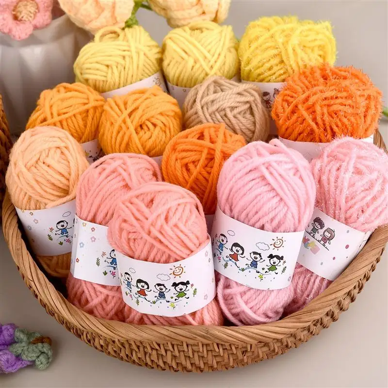 12 Color Set Acrylic Fibers Knitting Wool Yarn Needlework Dyed Lanas For Crochet Craft Sweater Hat Dolls At Low Price thumbnail 5