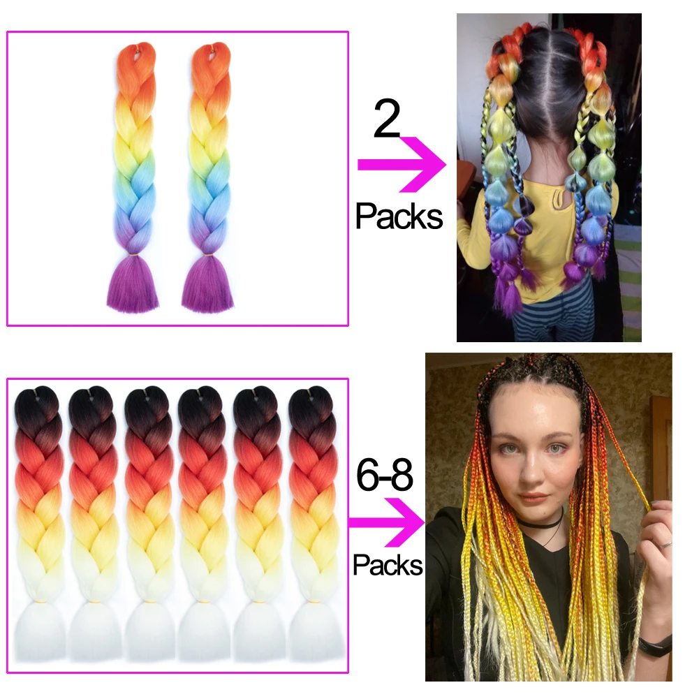 Purple Braiding Hair Pre Stretched Synthetic Kanekalon Crochet Hair Jumbo Braids Extensions Hair Accessories For Girls Braids thumbnail 3