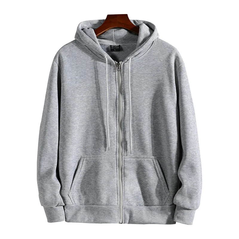 Zipper Hoodies Autumn Winter Men's New Long Sleeve Hooded Sweatshirt Fashion Casual Male Outfit Sportwear Loose Fit Clothes thumbnail 4