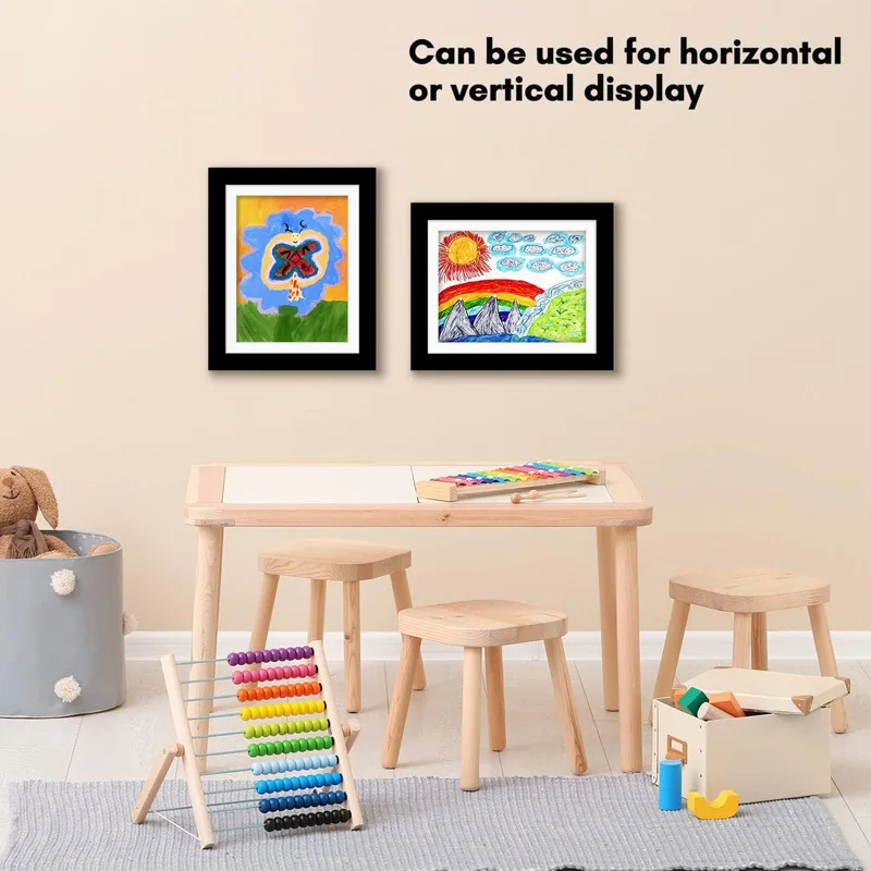 3Colors Children Drawing Frames A4/6" Kids Art Frame Wooden Replaceable Photo Display for Poster Photo Paintings Pictures Decor thumbnail 3