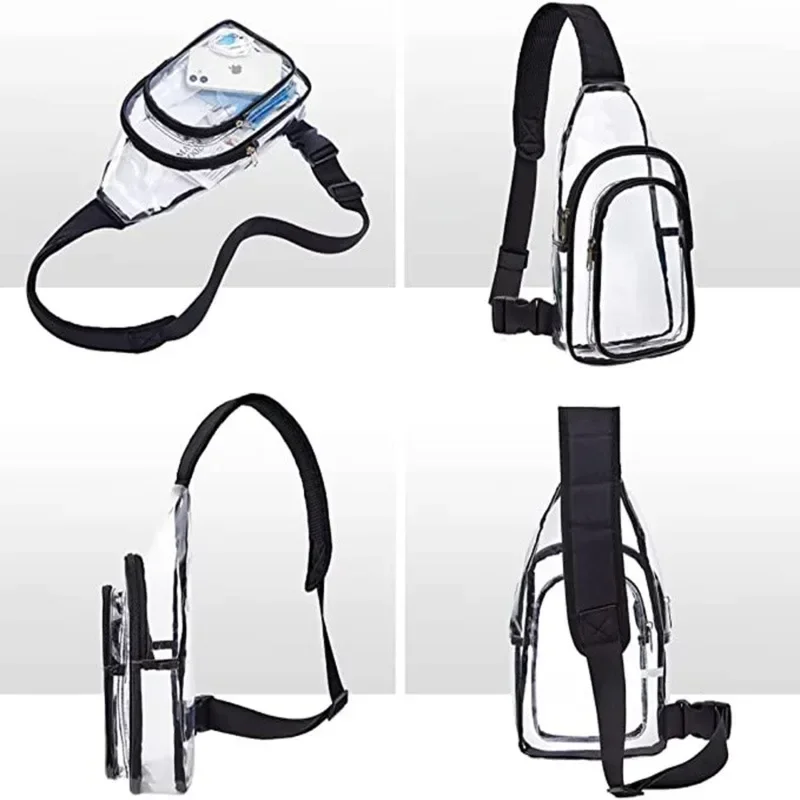 Casual Clear Chest Bag Women Men Waterproof Transparent PVC Crossbody Travel Pouch Outdoor Sports Phone Sling Shoulder Bag thumbnail 4