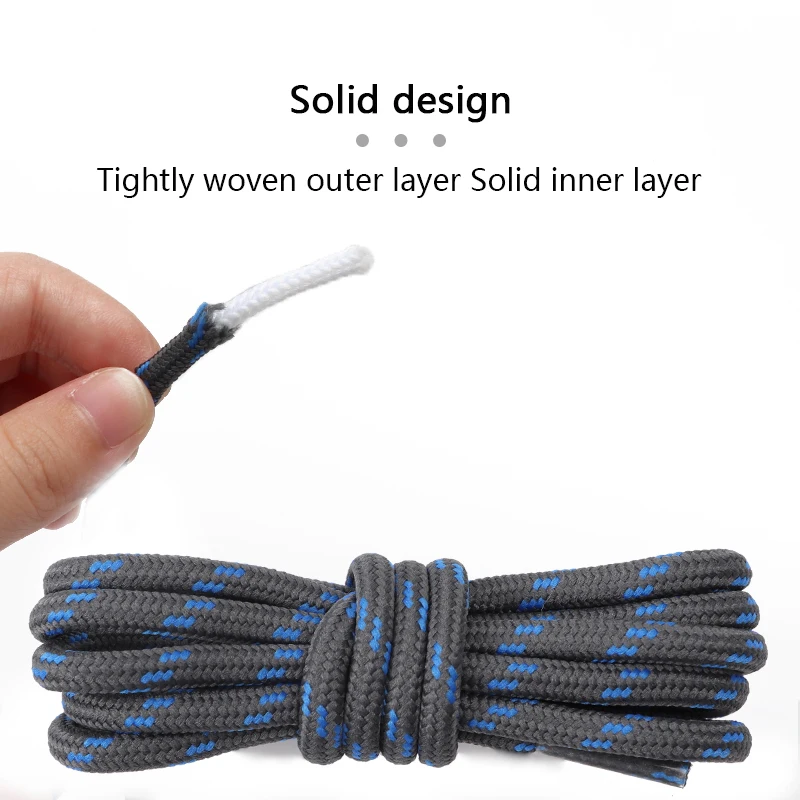 1Pair Round Shoelaces Durable Polyester Shoelace Outdoor Boots Sneakers Laces for Shoes 100/120/140/160cm Shoe Accessories thumbnail 5