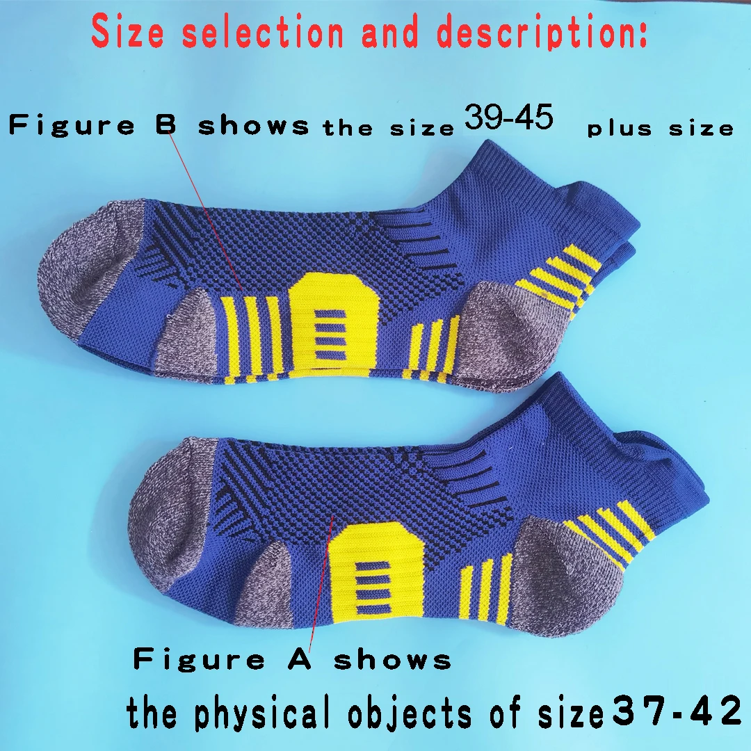 3 Pairs Professional MEN'S Sports Socks Outdoor Running Fitness Climbing Thick Quick Drying Towel Short Socks for Man 39-45 thumbnail 6