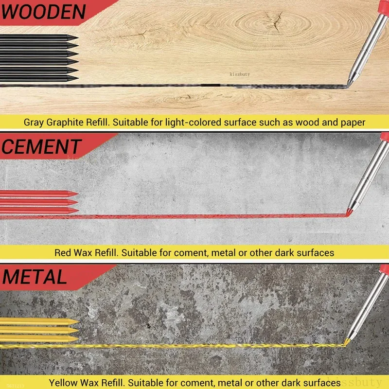 Woodworking Mechanical Pencil Set, Deep Hole Marking and Drawing, 2.8mm Reliable and Durable Lead, for Carpenters Engineering thumbnail 6