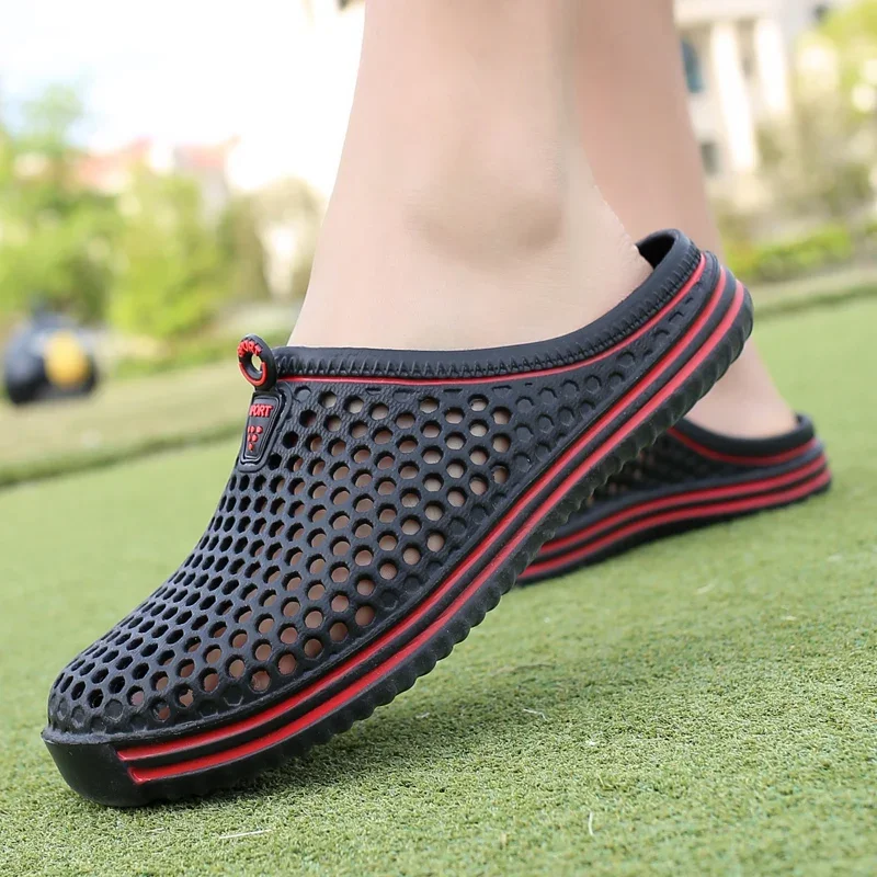 Comfortable Men Pool Sandals Summer Outdoor Beach Shoes Men Slip on Garden Clogs Casual Water Shower Slippers Unisex Zapatos thumbnail 2