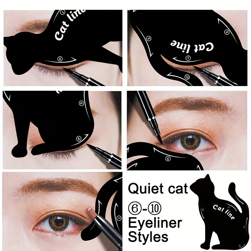 Cat Line Stencils Eye Template Shaper Model Easy to Make up Eyeliner Card for Eye Makeup Tools thumbnail 3