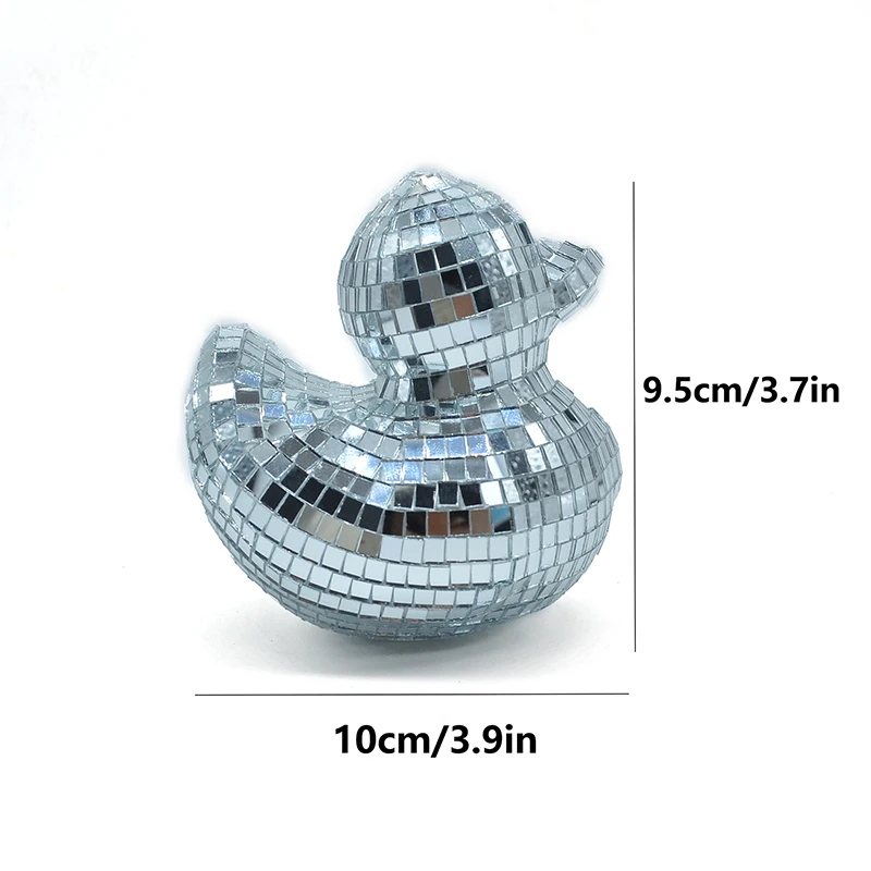 Silver Duck Mirror Glass Decoration Light Reflected Art Glitter Bar Home Disco Ornament For Disco Themed Party Cake Decoration thumbnail 6