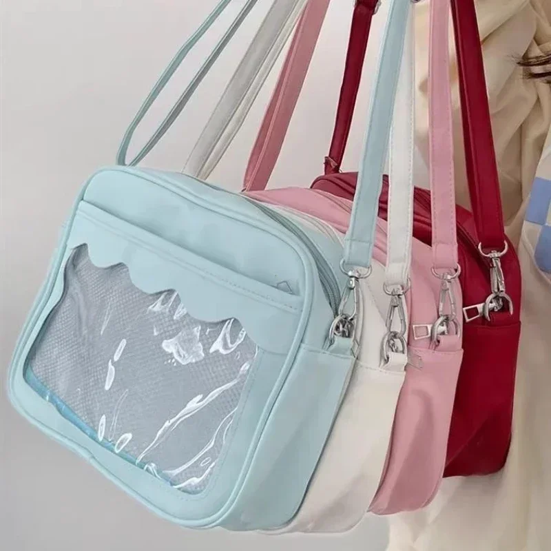 Japanese Harajuku Ita Bag for Women PU Transparent Pocket Itabag High School Girls Uniform JK Crossbody Shoulder Bag Handbags thumbnail 5