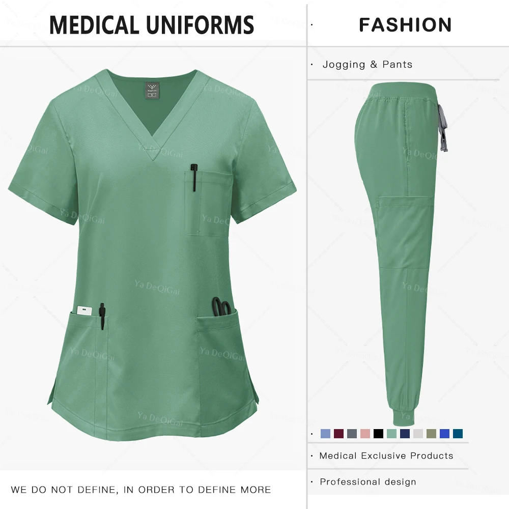 Pink Clinical Uniform Woman Pharmacy Workwear Nurse Uniform Hospital Doctor Oral Dental Surgery Uniforms Medical Scrubs Sets New thumbnail 5