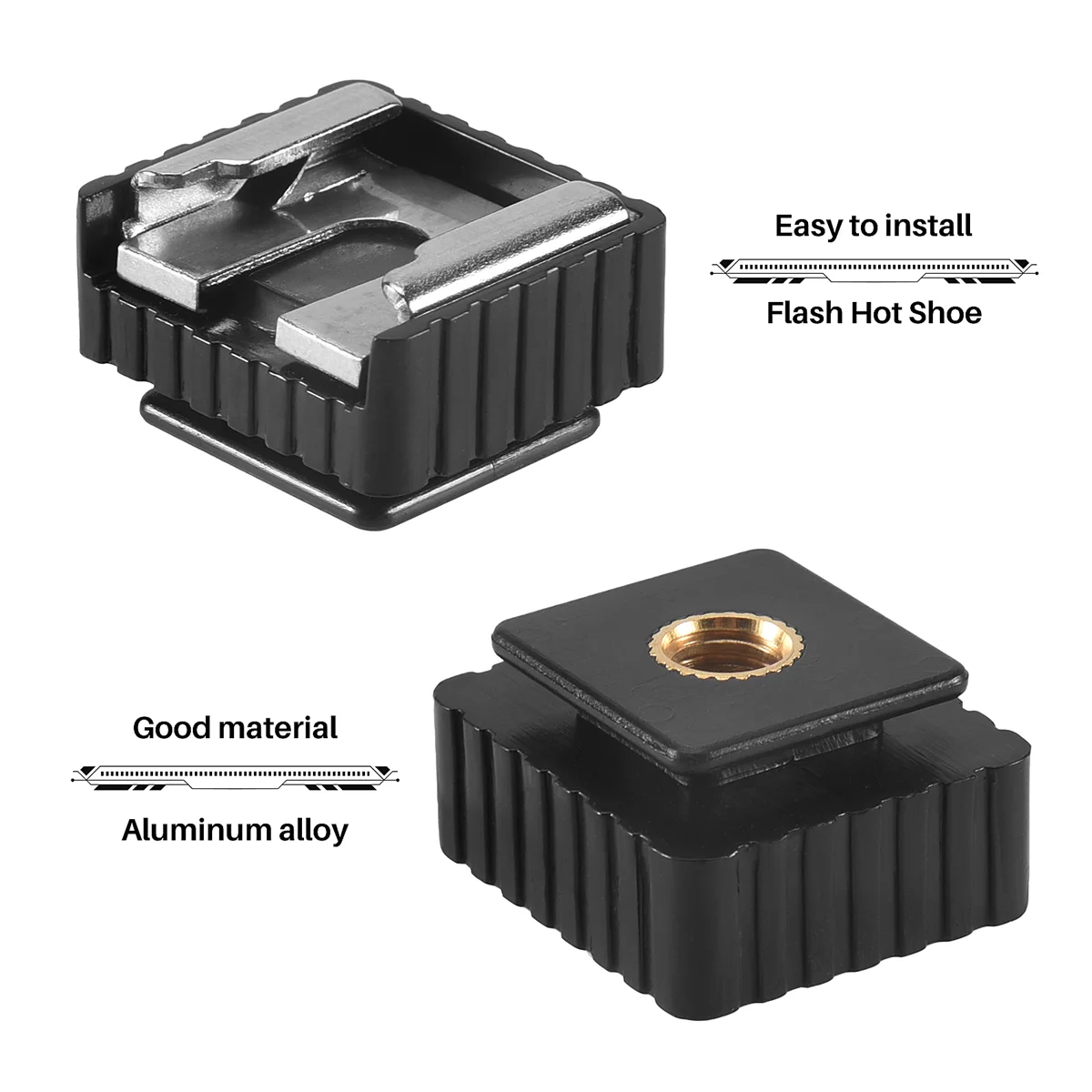 2Pcs Flash Hot Shoe Mount Adapter To 1/4 Inch Thread For Studio Light Stand Tripod thumbnail 6
