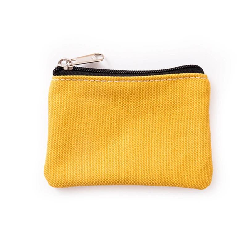 DIY Plain Canvas Cotton Bag Pure Zipper Coin Key Bag Money Pocket Women Men Hand-held Coin Purse Small Wallet Kid thumbnail 5