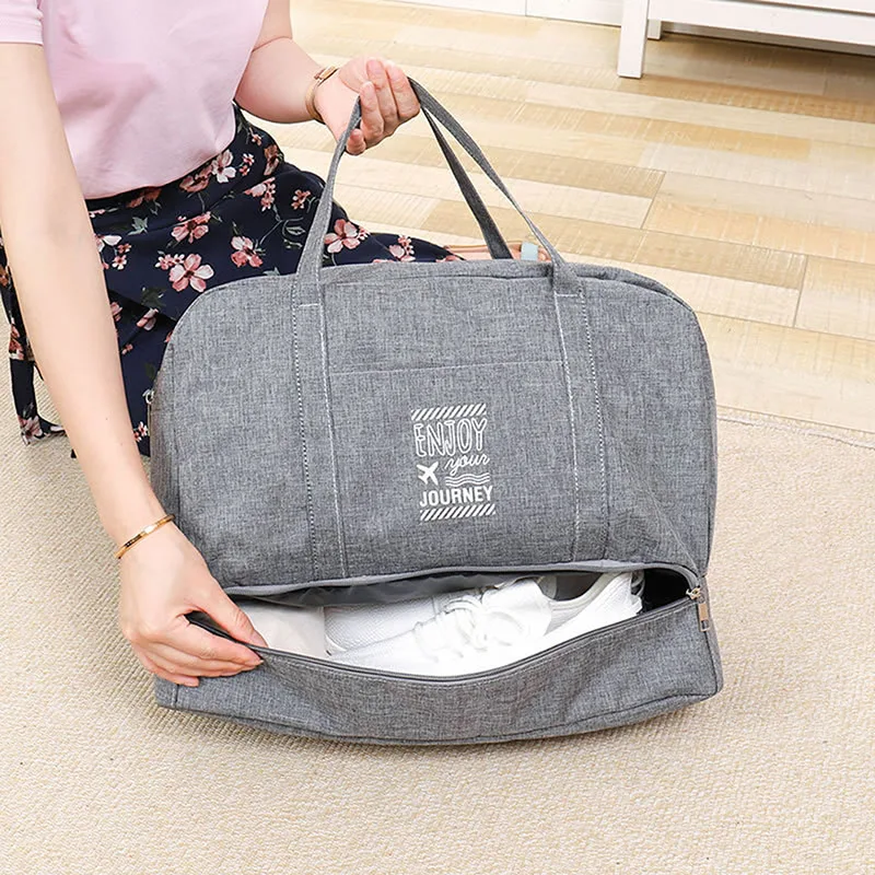 Fashion Folding Travel Bag Women Oxford Travel Weekend Overnight Bags Large Capacity Hand Luggage Tote Duffel Accessor Supplies thumbnail 4