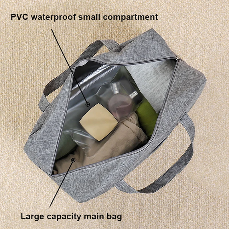 Fashion Folding Travel Bag Women Oxford Travel Weekend Overnight Bags Large Capacity Hand Luggage Tote Duffel Accessor Supplies thumbnail 5
