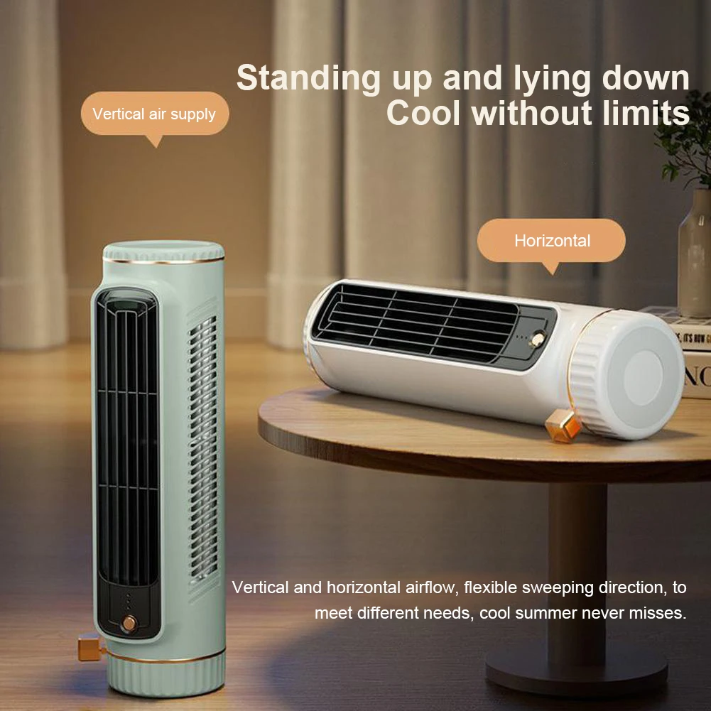5W Tower Fan USB Charging Portable Air Conditioner Electric Vertical Fan Bladeless Summer Fan for Home Bedroom thumbnail 4